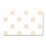 Polka Dots - Champagne Orange on White Magnet (Rectangular)