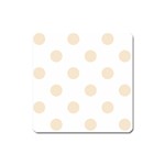 Polka Dots - Champagne Orange on White Magnet (Square)