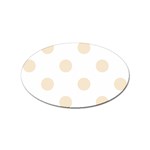 Polka Dots - Champagne Orange on White Sticker Oval (100 pack)