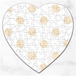 Polka Dots - Champagne Orange on White Jigsaw Puzzle (Heart)