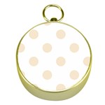 Polka Dots - Champagne Orange on White Gold Compass