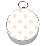 Polka Dots - Champagne Orange on White Silver Compass