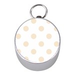 Polka Dots - Champagne Orange on White Silver Compass (Mini)