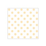Polka Dots - Peach Orange on White Satin Bandana Scarf