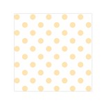 Polka Dots - Peach Orange on White Small Satin Scarf  (Square)