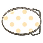 Polka Dots - Peach Orange on White Belt Buckle