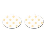 Polka Dots - Peach Orange on White Cufflinks (Oval)