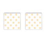 Polka Dots - Peach Orange on White Cufflinks (Square)