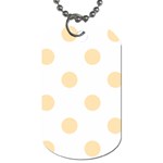 Polka Dots - Peach Orange on White Dog Tag (One Side)