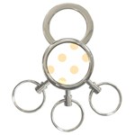 Polka Dots - Peach Orange on White 3-Ring Key Chain