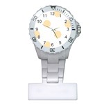 Polka Dots - Peach Orange on White Nurses Watch
