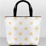 Polka Dots - Peach Orange on White Bucket Bag