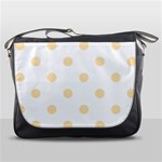 Polka Dots - Peach Orange on White Messenger Bag