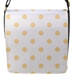 Polka Dots - Peach Orange on White Flap Closure Messenger Bag (S)