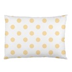 Polka Dots - Peach Orange on White Pillow Case (One Side)