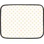 Polka Dots - Peach Orange on White Double Sided Fleece Blanket (Mini)