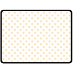 Polka Dots - Peach Orange on White Double Sided Fleece Blanket (Large) (Two Sides)