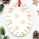 Polka Dots - Peach Orange on White Oval Filigree Ornament (Two Sides)