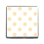 Polka Dots - Peach Orange on White Memory Card Reader (Square)