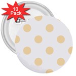 Polka Dots - Peach Orange on White 3  Button (10 pack)