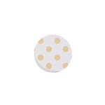 Polka Dots - Peach Orange on White 1  Mini Magnet