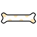 Polka Dots - Peach Orange on White Magnet (Dog Bone)