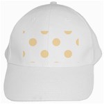 Polka Dots - Peach Orange on White White Cap