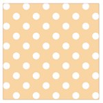 Polka Dots - White on Sunset Orange Large Satin Scarf (Square)