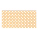 Polka Dots - White on Sunset Orange Satin Shawl