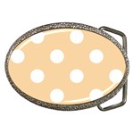 Polka Dots - White on Sunset Orange Belt Buckle