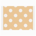 Polka Dots - White on Sunset Orange Large Glasses Cloth (2 Sides)