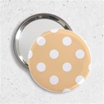 Polka Dots - White on Sunset Orange 2.25  Handbag Mirror