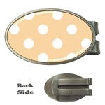 Polka Dots - White on Sunset Orange Money Clip (Oval)