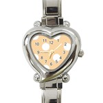 Polka Dots - White on Sunset Orange Heart Italian Charm Watch