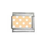 Polka Dots - White on Sunset Orange Italian Charm (9mm)