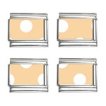 Polka Dots - White on Sunset Orange 9mm Italian Charm (4 pack)
