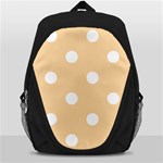 Polka Dots - White on Sunset Orange Backpack Bag
