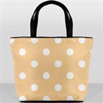 Polka Dots - White on Sunset Orange Bucket Bag