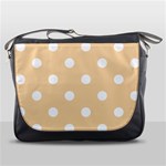 Polka Dots - White on Sunset Orange Messenger Bag