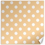 Polka Dots - White on Sunset Orange Canvas 12  x 12 