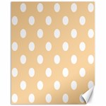 Polka Dots - White on Sunset Orange Canvas 16  x 20 