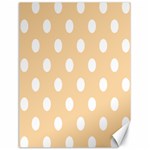 Polka Dots - White on Sunset Orange Canvas 18  x 24 