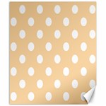 Polka Dots - White on Sunset Orange Canvas 20  x 24 