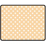 Polka Dots - White on Sunset Orange Fleece Blanket (Medium) (One Side)