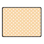 Polka Dots - White on Sunset Orange Double Sided Fleece Blanket (Small) (Two Sides)