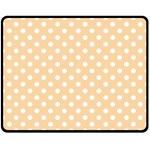 Polka Dots - White on Sunset Orange Double Sided Fleece Blanket (Medium) (Two Sides)