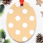 Polka Dots - White on Sunset Orange Oval Ornament (Two Sides)