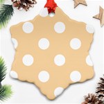 Polka Dots - White on Sunset Orange Ornament (Snowflake)