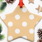 Polka Dots - White on Sunset Orange Star Ornament (Two Sides)