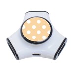 Polka Dots - White on Sunset Orange Portable USB Hub (One Side)